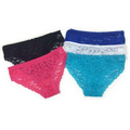 Solid Color Panties With Flower Lace Design